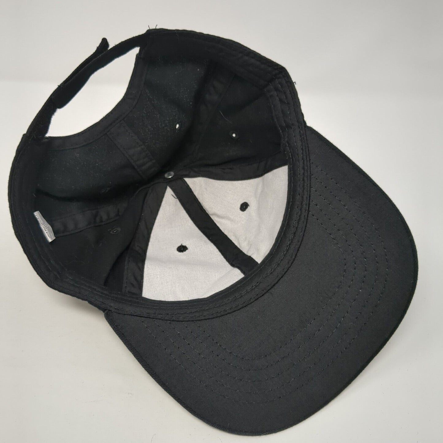 Unbranded Strapback Hat Black Soot One Size Adjustable Vent Holes Blank