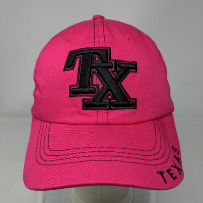 Texas Slideback Hat Pink One Size Adjustable Embroidered Vented Holes Sports Cap