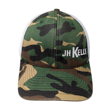 JH Kelly Snapback Mesh Back Trucker Hat Camouflage One Size Adjustable