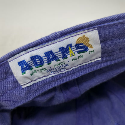 Adams Baseball Cap Blue One Size Leather Strap Embroidered Cyclist Rainbow Hat