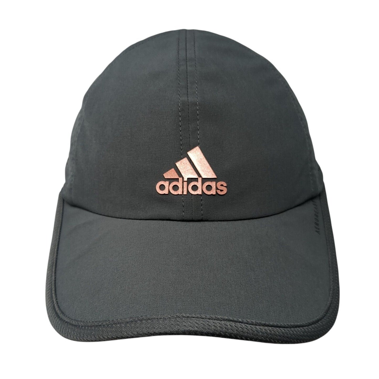 Adidas Aeroready Strapback Hat Gray One Size 3 Stripes Logo Laser Cut