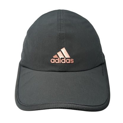 Adidas Aeroready Strapback Hat Gray One Size 3 Stripes Logo Laser Cut