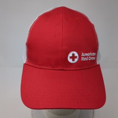 American Red Cross Strapback Trucker Hat Red One Size Mesh Back