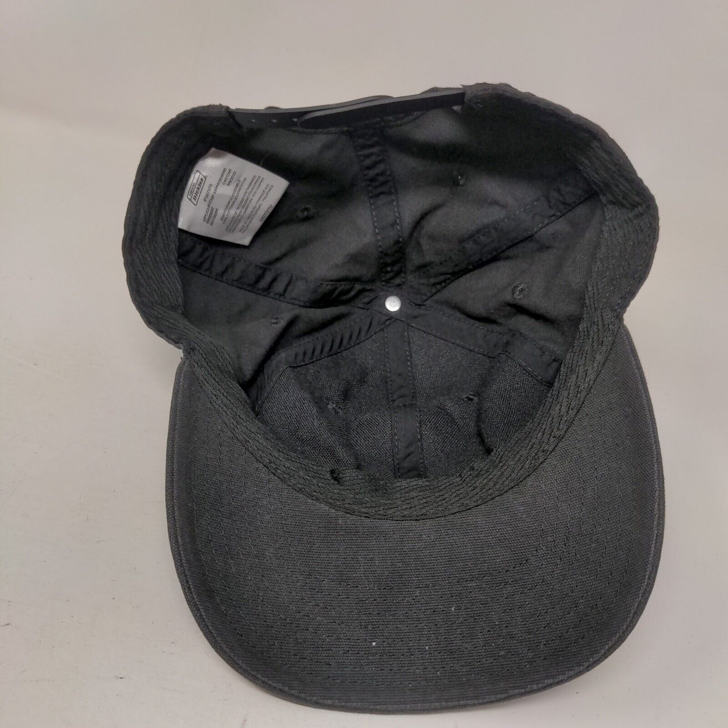 Genuine Dickies Snapback Hat Black One Size Adjustable Solid 6 Panel