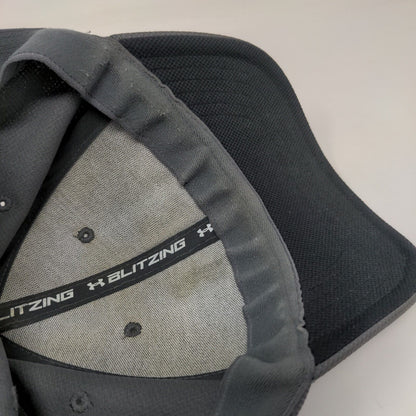 Under Armour Fitted Hat Gray L/XL Classic Fit Embroidered Blitzing 6 Panel