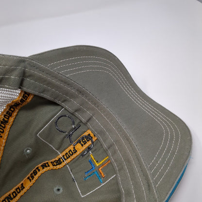 Cru Since 1951 Strapback Trucker Hat Gray OS Adjustable Mesh Back Distressed