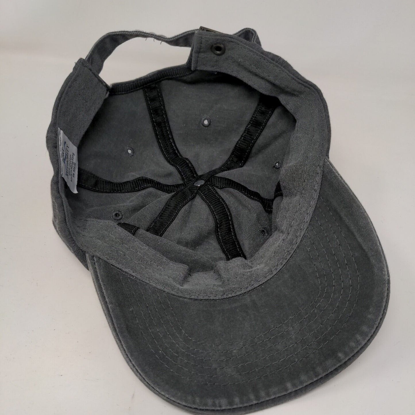 AS Slideback Hat Gray One Size Adjustable Solid 6 Panel Port Authority