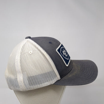 Ariat Flag Patch Snapback Trucker Hat Blue One Size Adjustable Mesh Back 6 Panel