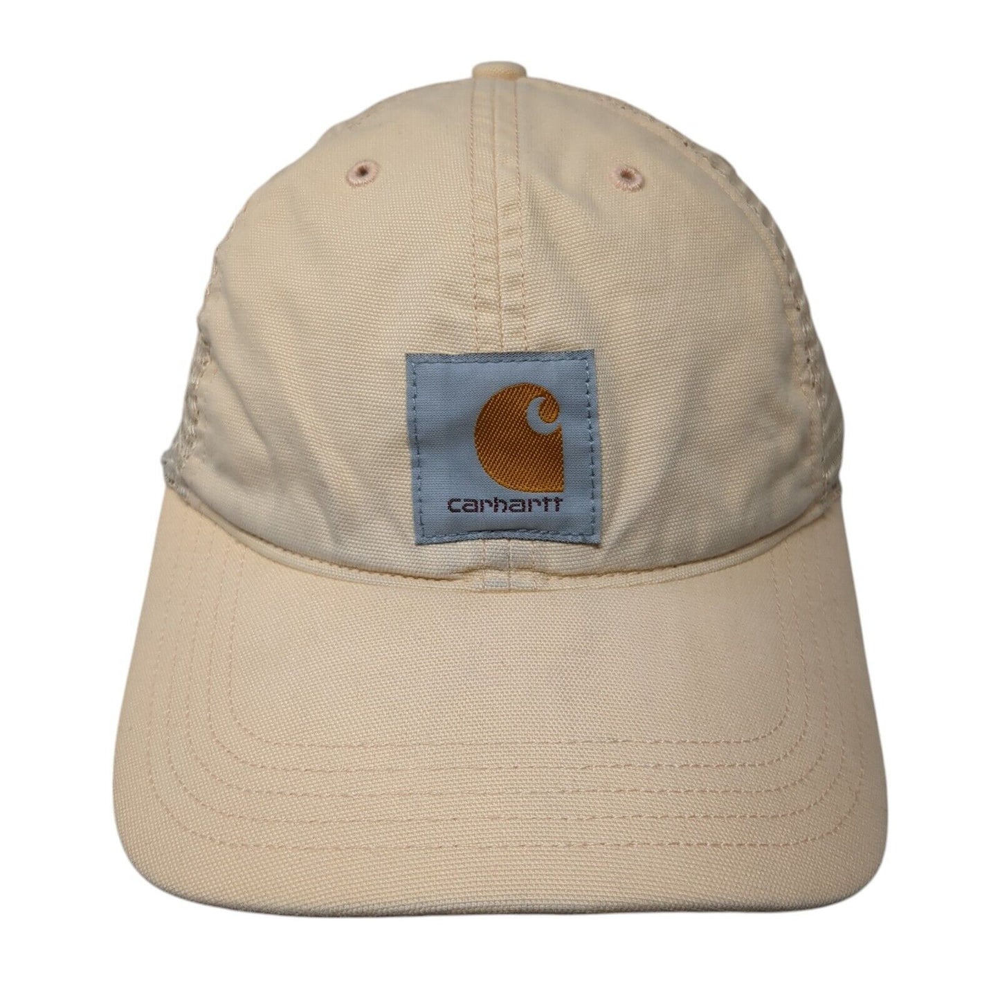 Carhartt Snapback Trucker Hat Tan One Size Adjustable Embroidered Mesh Back