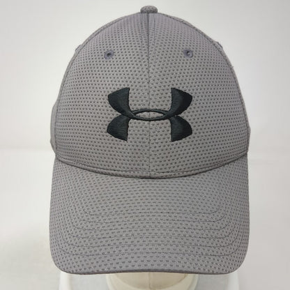 Under Armour Baseball Cap Gray L Fitted Performance Logo Curved Brim Stretch Hat