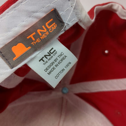 TNC 5 Panel Red Beige One Size NYC Camo Studded Cork Brim Slideback Cotton Hat