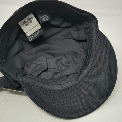 Harley-Davidson Army Cap Black Pink L Side Buckle Script Logo Cotton Hat Motor