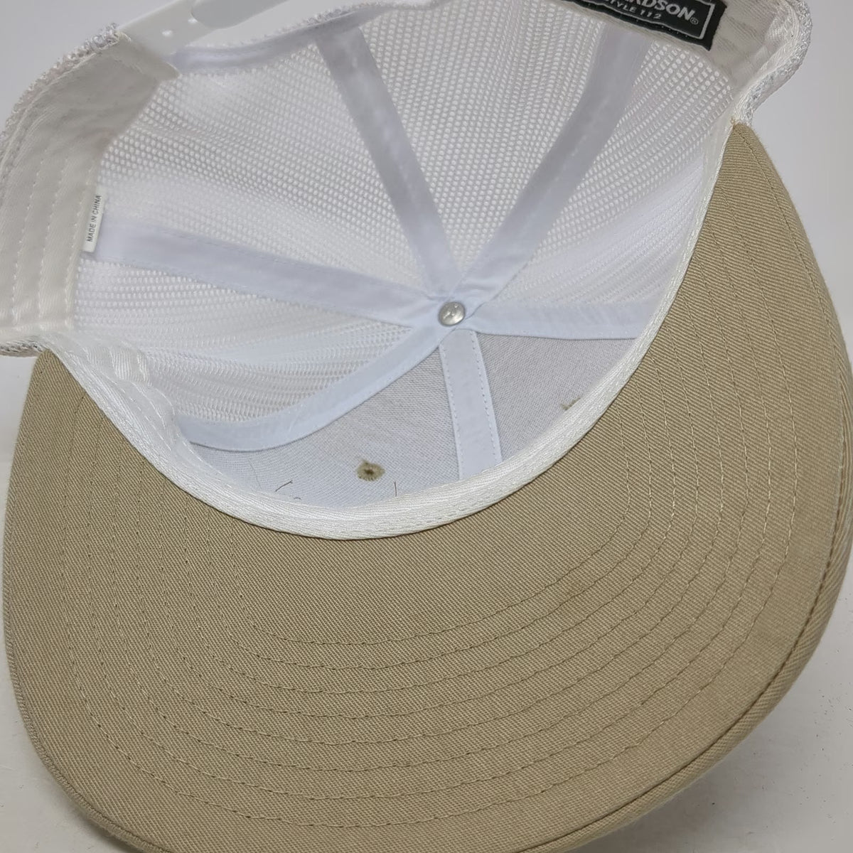 Richardson Trucker Hat Beige One Size Ray Poland & Sons Inc Mesh Snapback Hat