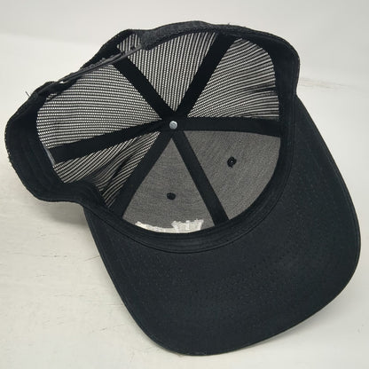 Richardson Trucker Hat Black OSFM 1884 Line Co Logo Mesh Back Snapback 112 hat