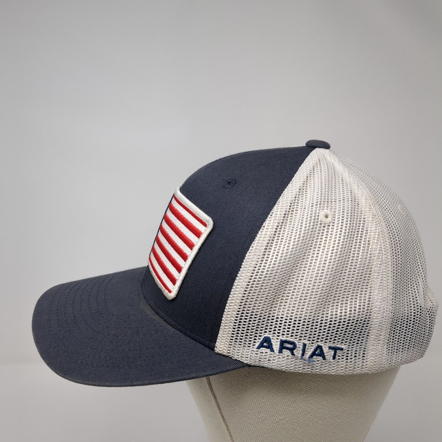 Ariat Patch Snapback Trucker Hat Blue One Size Mesh Back Adjustable