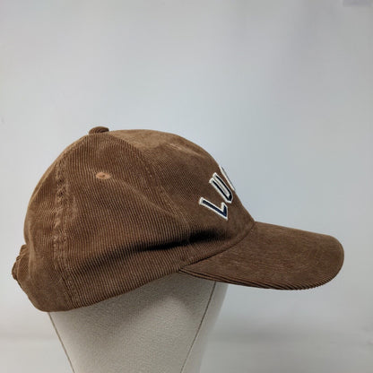 Lucky Snapback Hat Brown OS Adjustable Embroidered Vented Holes Lucky Brand