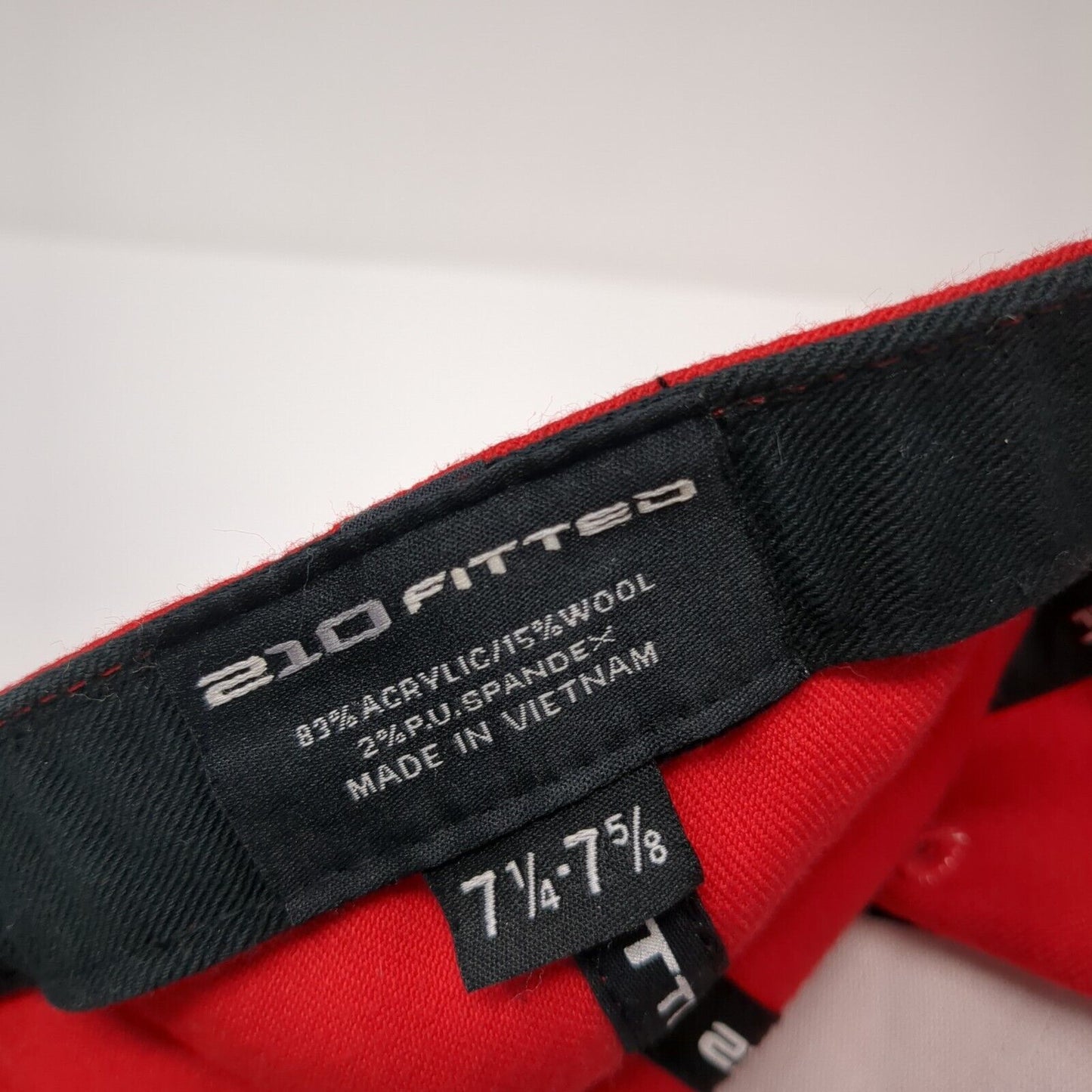 Onnit Fitted Hat Red 7 1/4-7 5/8 Embroidered Solid 6 Panel Vent Holes
