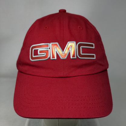GMC Acadia Strapback Hat Red Classic Cut Adjustable Solid 6 Panel Ahead