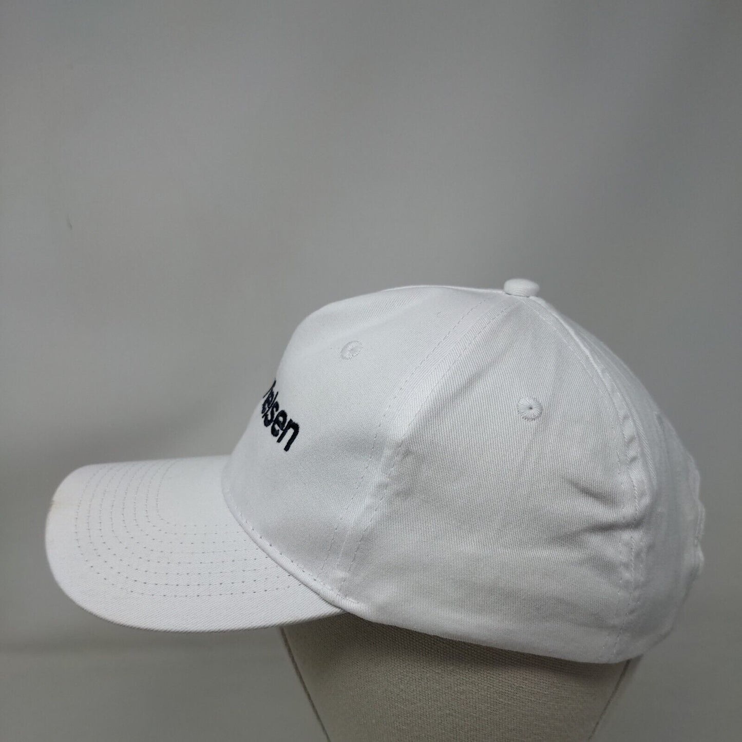Nielsen Strapback Hat White One Size Embroidered Solid Port & Company