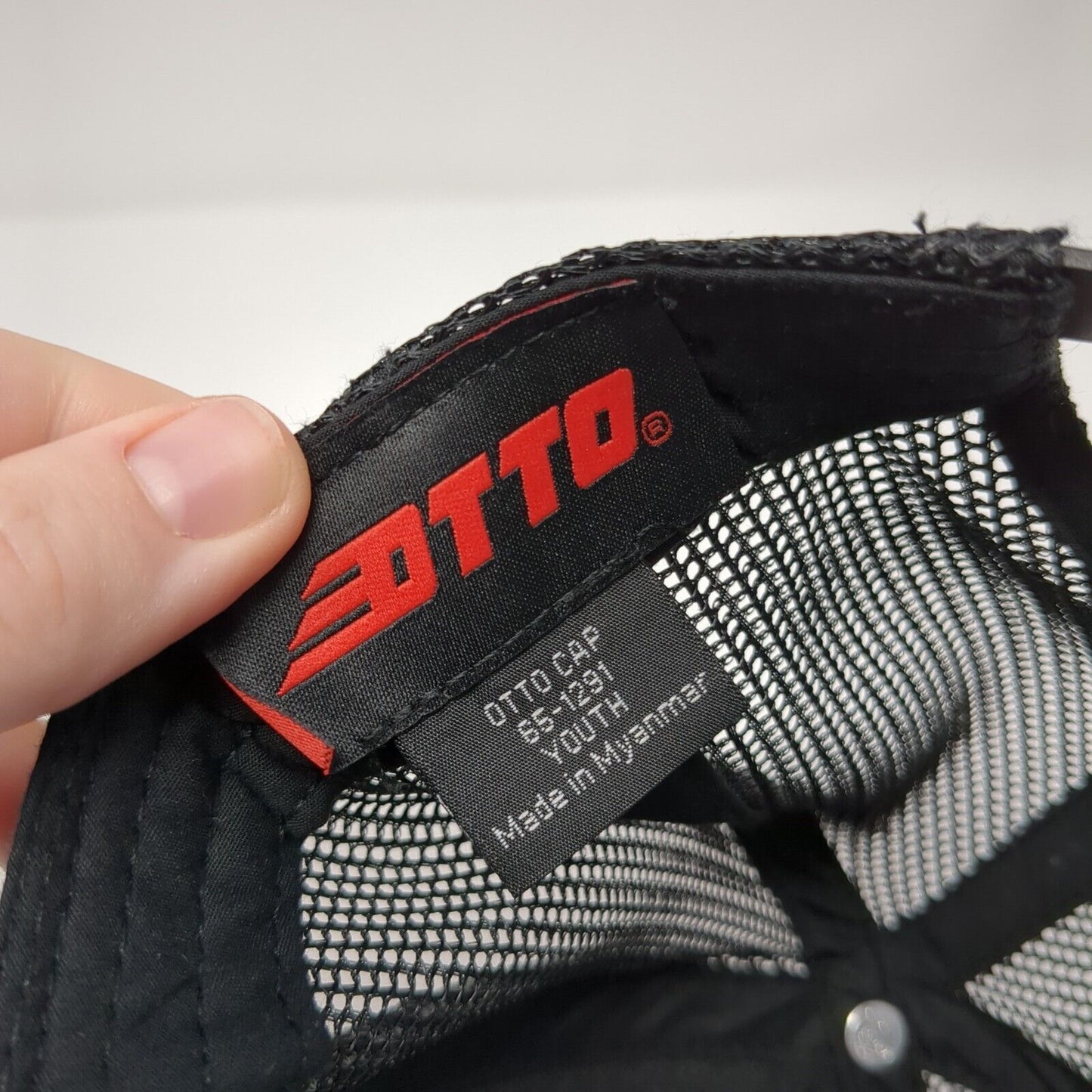 Otto Youth Snapback Trucker Hat Black One Size Adjustable Mesh Back Blank