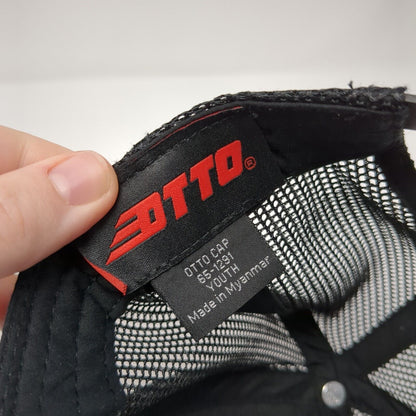 Otto Youth Snapback Trucker Hat Black One Size Adjustable Mesh Back Blank