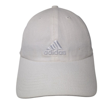 Adidas Slideback Hat White One Size Adjustable Embroidered Aeroready 6 Panel