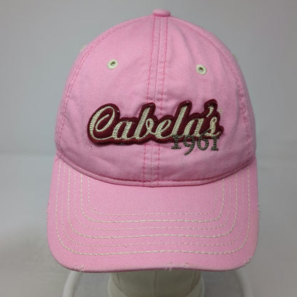 Cabela's Baseball Cap Pink One Size Distressed Brim Contrast Stitch Hat