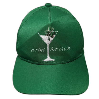 5 Panel Hat Green One Size Martini Glass Shamrock A Tini Bit Irish Snapback