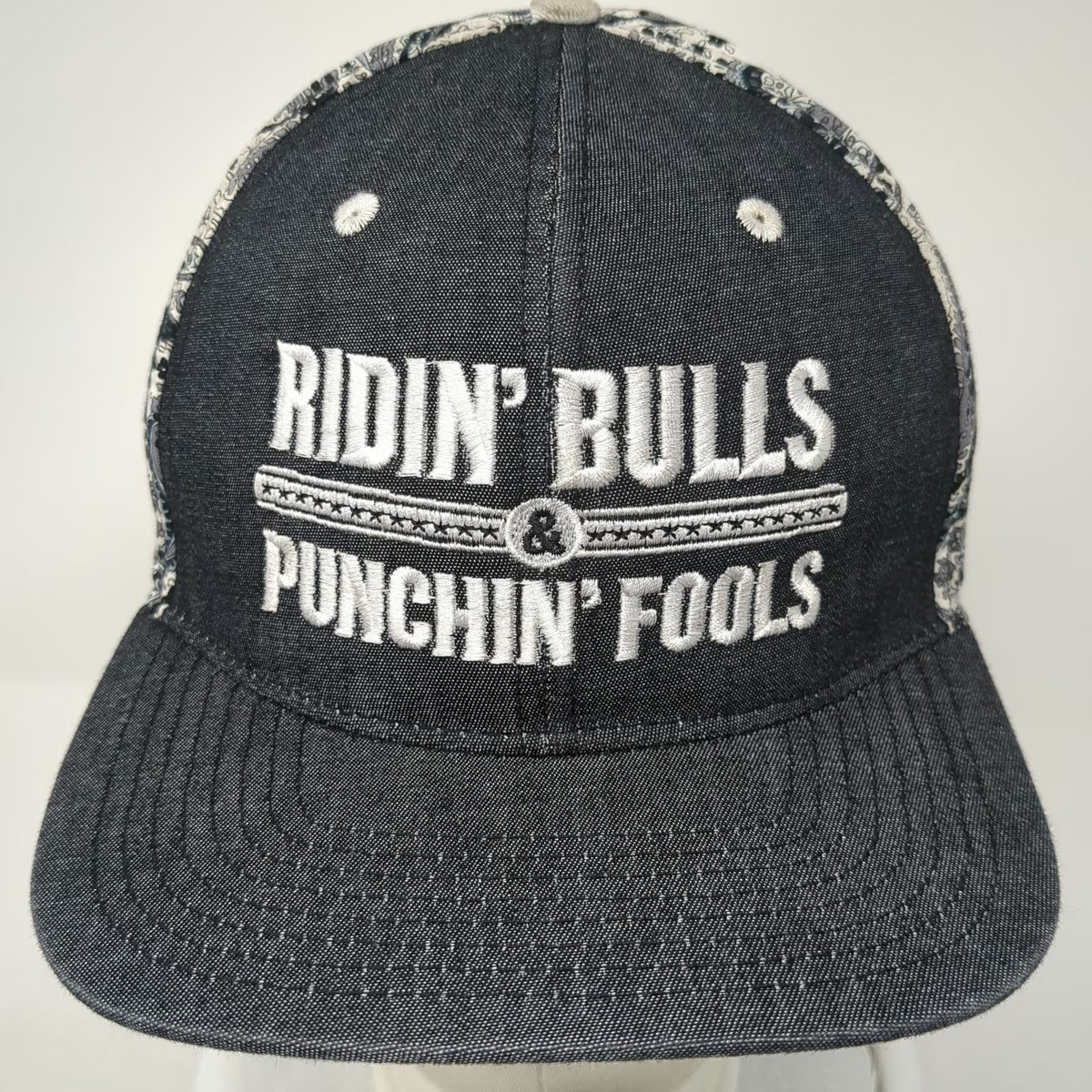 Dale Brisby Snapback Black One Size Ridin Bulls Punchin Fools Paisley Rodeo Hat
