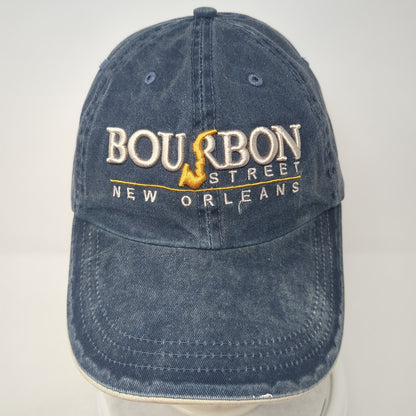 Bourbon Street New Orleans Strapback Hat Blue One Size Adjustable