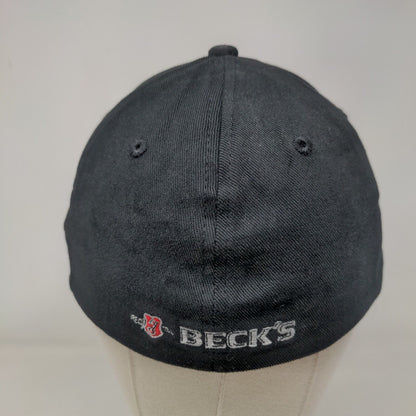 Beck's Key Fitted Hat Black OSFA Embroidered Stretch Fit Vent Holes