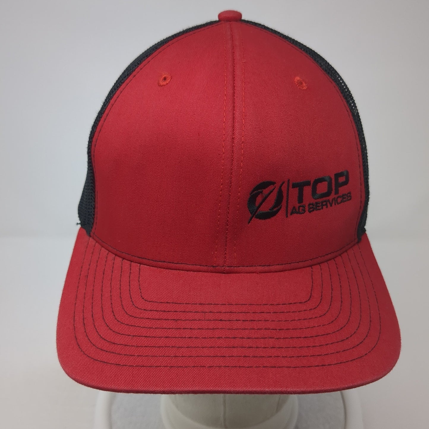 TOP Ag Services Snapback Trucker Hat Red One Size Mesh Back Richardson
