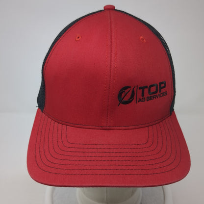 TOP Ag Services Snapback Trucker Hat Red One Size Mesh Back Richardson