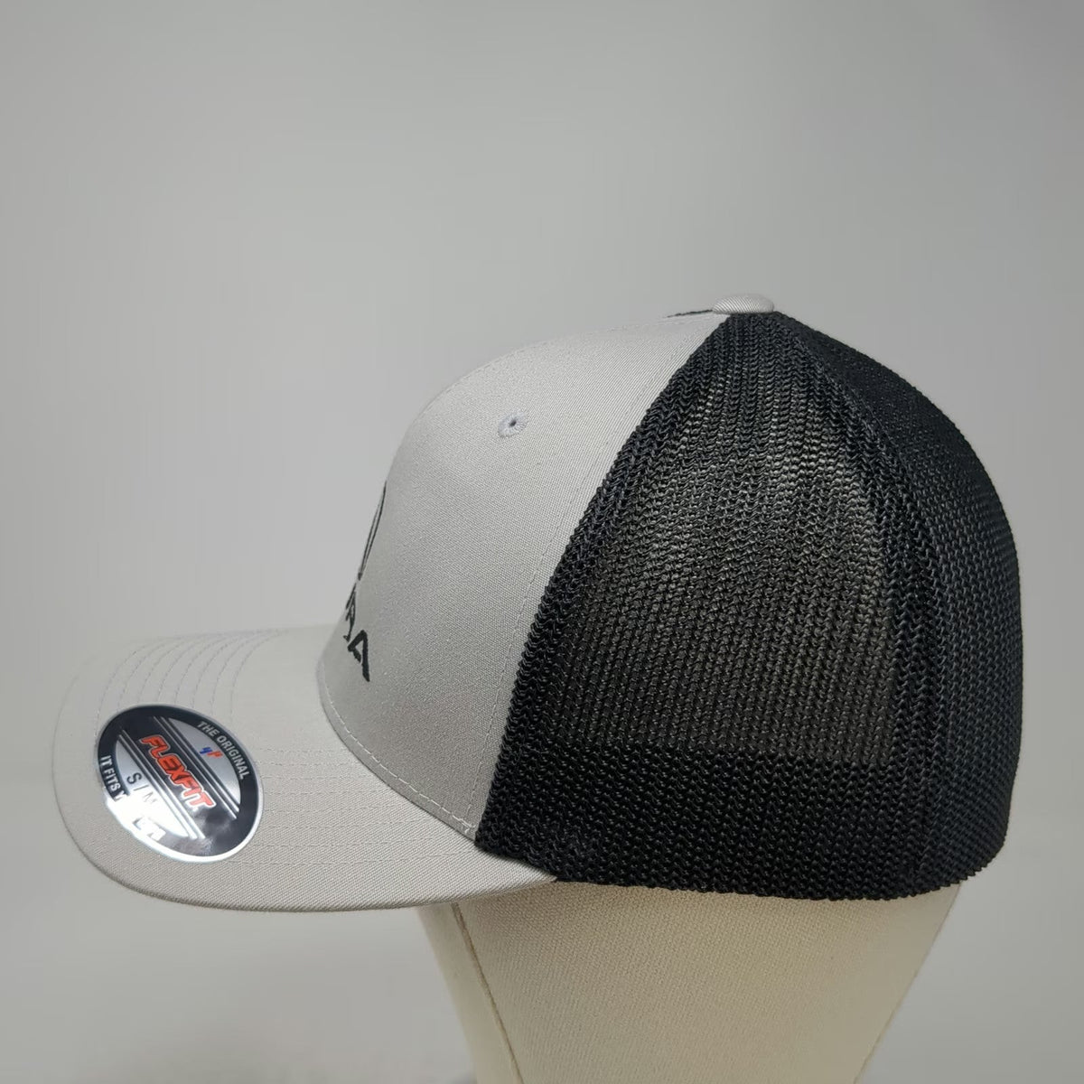 Port Authority Acura Baseball Cap Gray M Mesh Back Flexfit Black Silver Hat