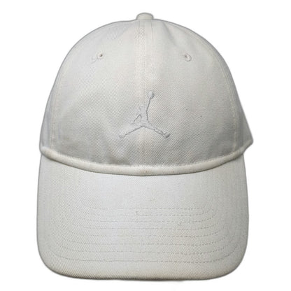 Jordan Baseball Cap White One Size Tonal Jumpman Logo Slideback Hat Curved Brim