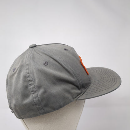 World Cycle & XC Ski Patch Snapback Hat Gray One Size Solid Adjustable