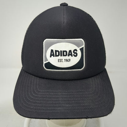 Adidas Trucker Hat Black One Size Mesh Back Aeroready Patch Snapback Breathable