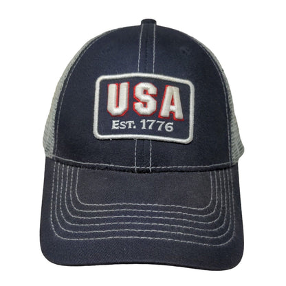 USA Est. 1776 Snapback Trucker Hat Multicolor One Size Embroidered Mesh Back