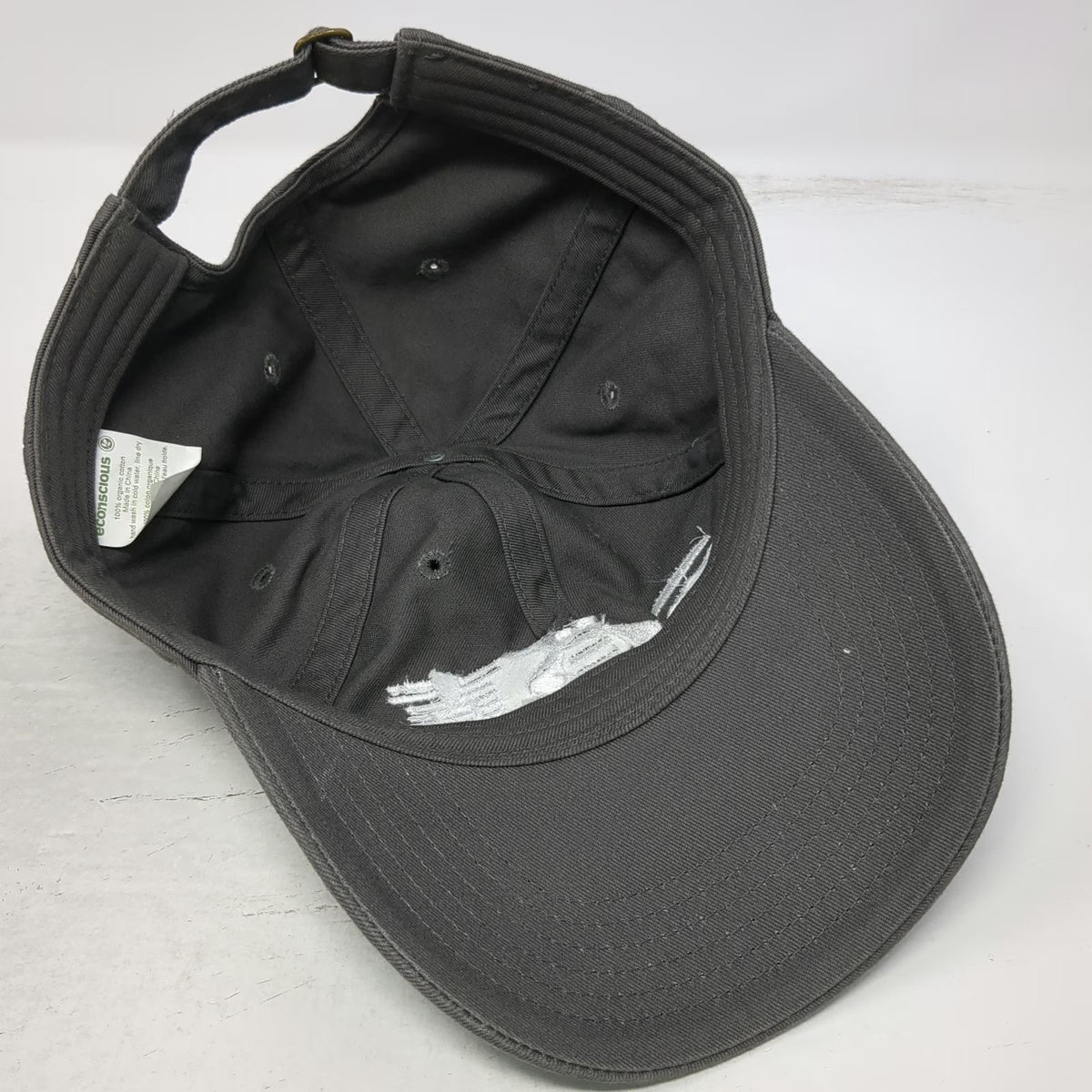 econscious Baseball Cap Gray One Size Eye Bee M Rebus IBM Logo Slideback Hat