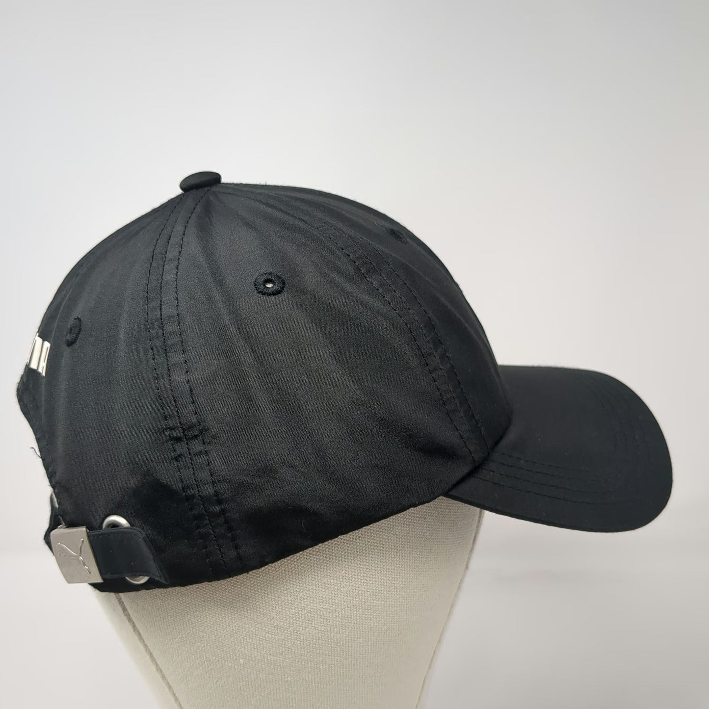 Puma Baseball Cap Black One Size Adjustable Lightweight Polyester Slideback Hat