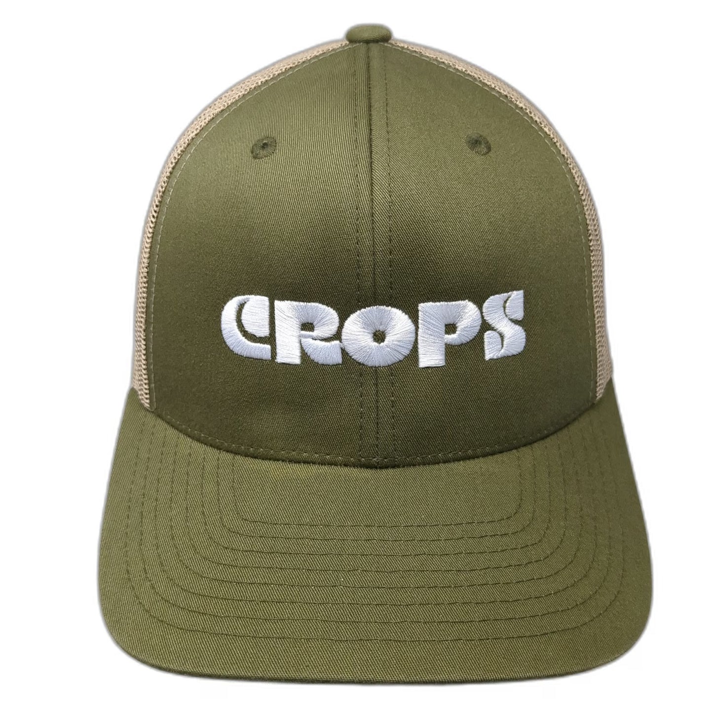 Yupoong Trucker Hat Green One Size Mesh Back Snapback CROPS Embroidery Logo Hat