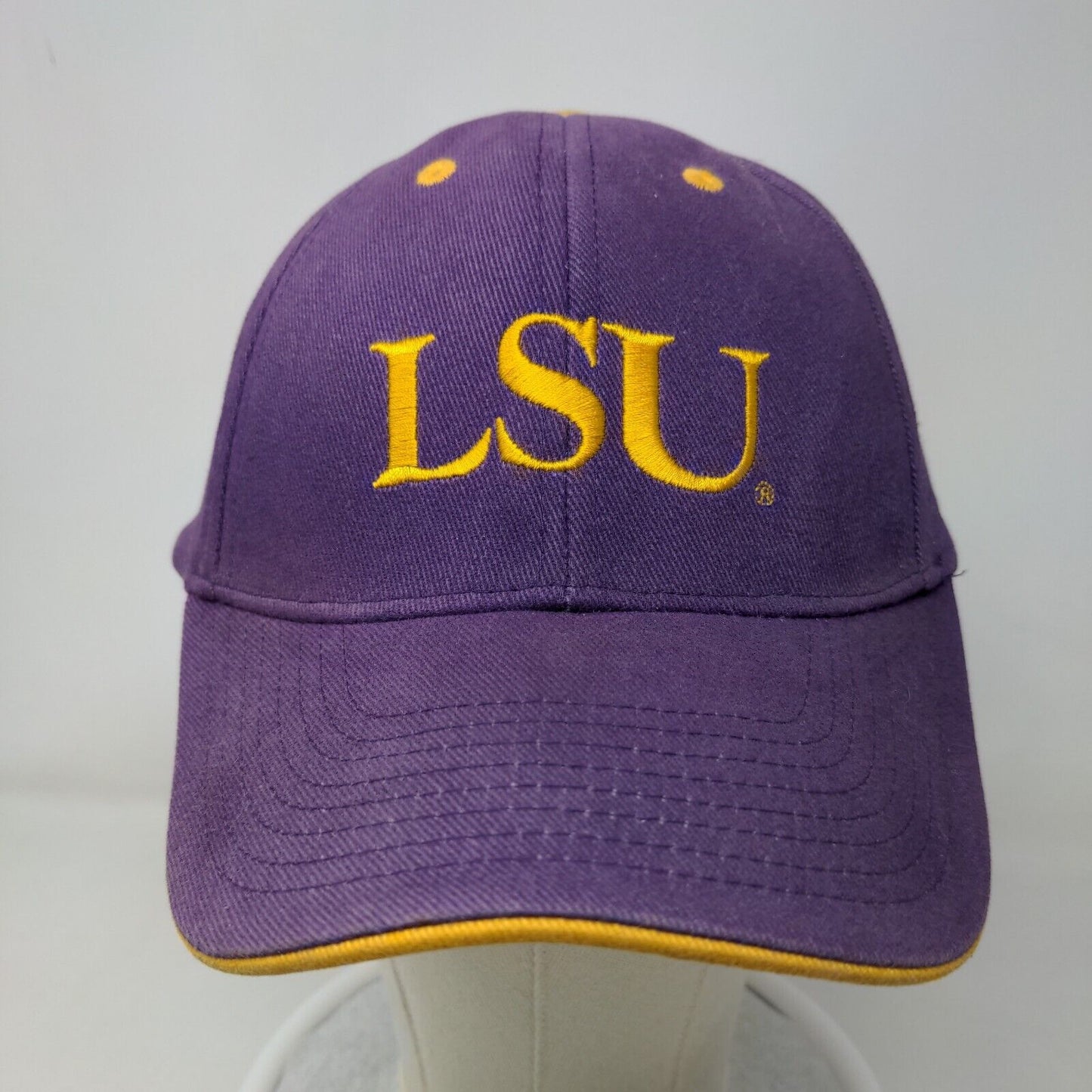 Signatures Men's Strapback Hat Purple OSFM Embroidered LSU Tigers Logo