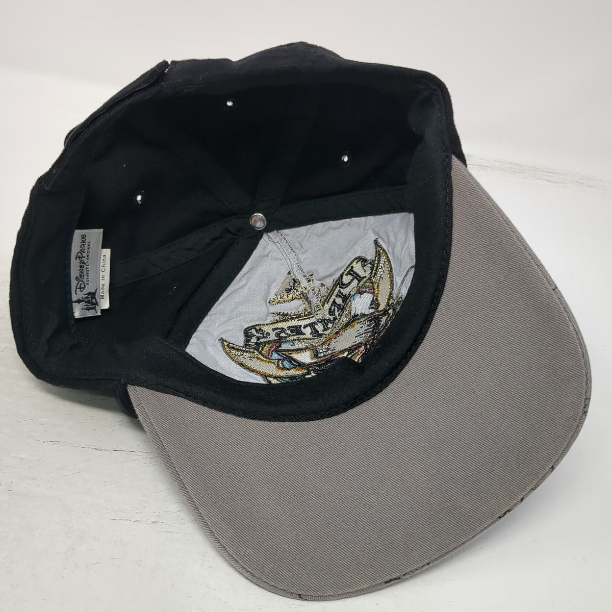 Disney Parks 5 Panel Gray One Size Hat Pirates of the Caribbean Map Print Skull