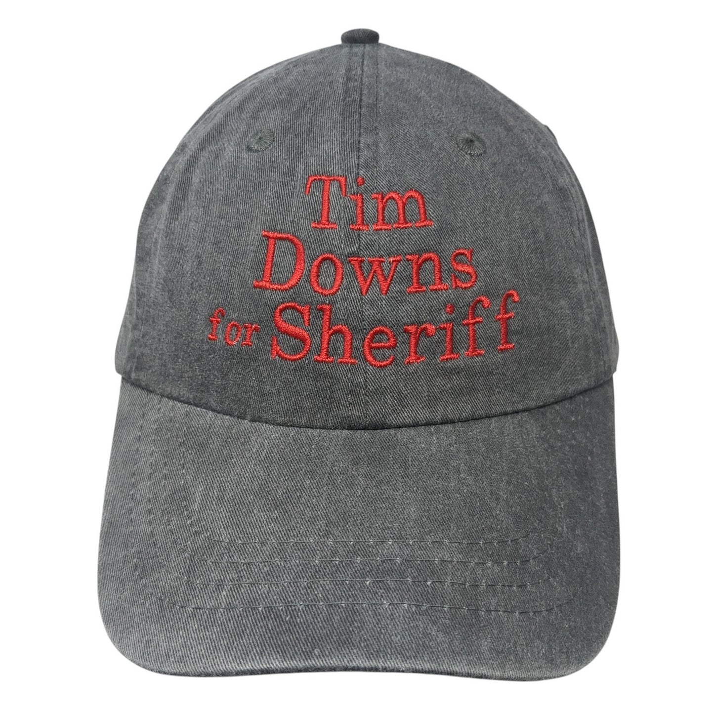 Tim Downs For Sheriff Slideback Baseball Cap Gray OS Adjustable Embroidered