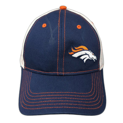 BDA Denver Broncos NFL Cap Blue One Size Verizon Logo Orange Stitching Strapback