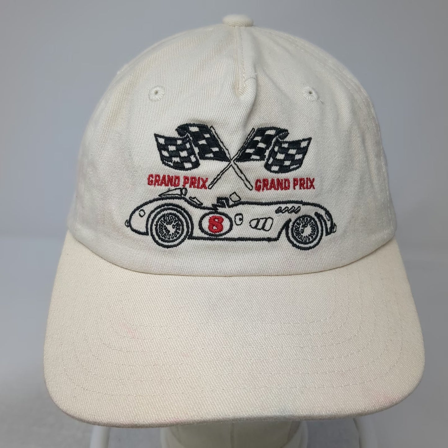 Outdoor Cap Grand Prix Race Car Embroidered Baseball Cap Beige One Size Hat