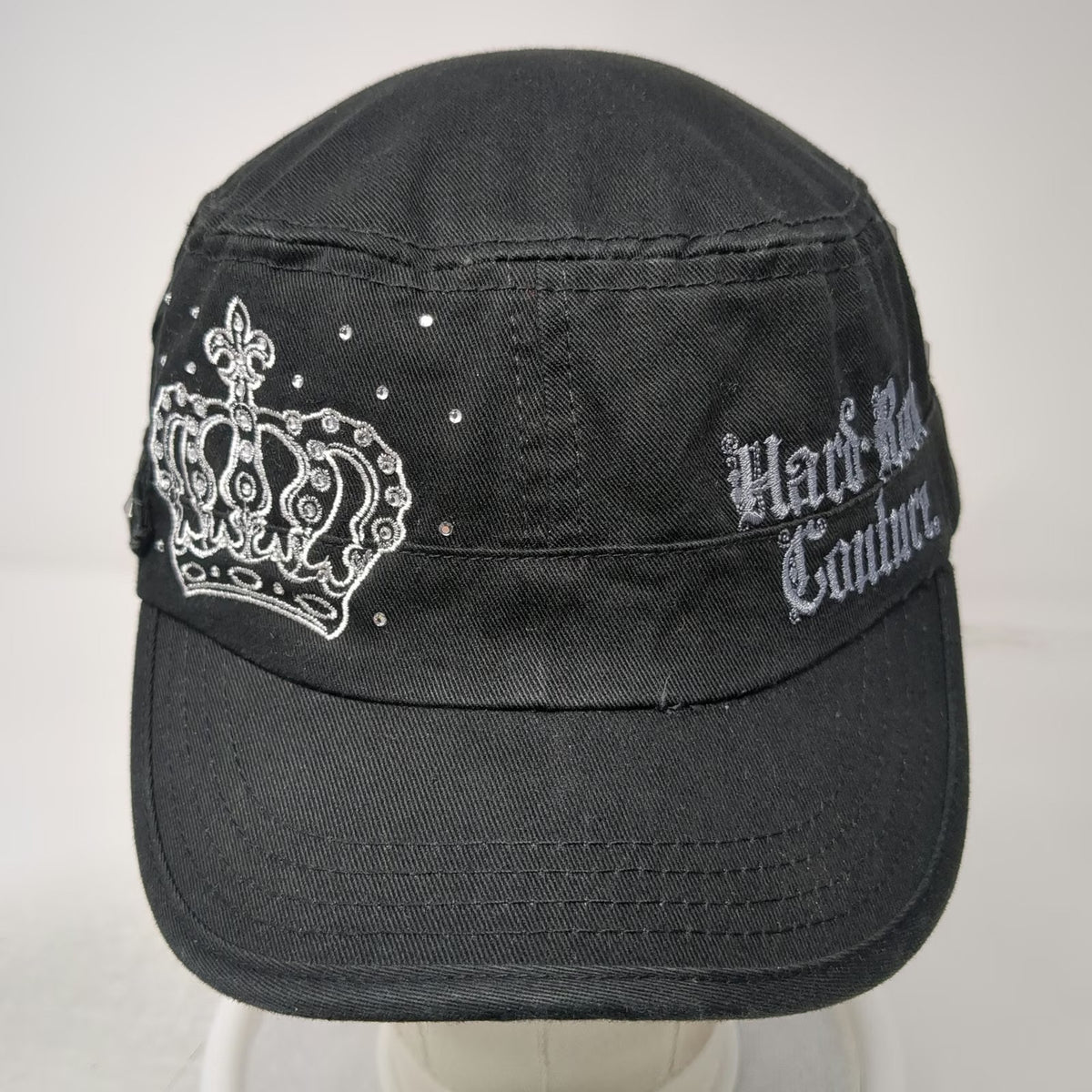 Hard Rock Couture Army Cap Black One Size Strapback Crown Studs San Diego Hat