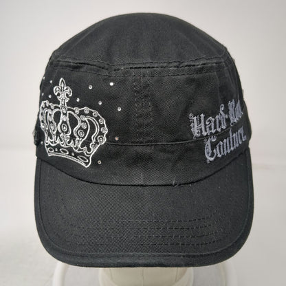 Hard Rock Couture Army Cap Black One Size Strapback Crown Studs San Diego Hat