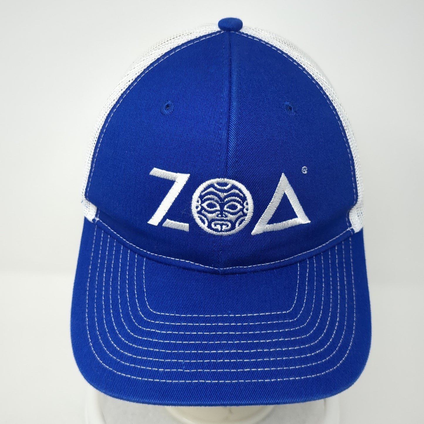 ZOA Snapback Trucker Hat Blue One Size Adjustable Mesh Back Port Authority