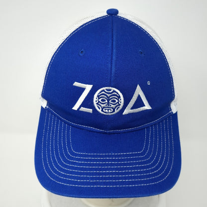 ZOA Snapback Trucker Hat Blue One Size Adjustable Mesh Back Port Authority